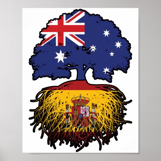 Spanisch Australien Treots Flag Poster (Vorne)
