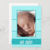 Spanisch Baby Boy Birth Ankündigung (Vorne/Hinten)