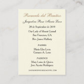 SPANISCH BAPTISM RECUERDO BAUTIZO RELIGIOUS PRAYER VISITENKARTE (Rückseite)