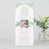 Spanisch Bautizo für Junge, Frühling Blätter Grün Einladung (Stehend Vorderseite)