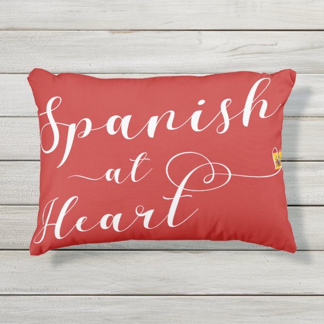 Spanisch bei Herz Accent Pillow, Spanien Kissen Für Draußen (Vorderseite)