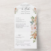 Spanisch Beige Earth Tones Floral Wedding Tees UAW All In One Einladung (Innen Boden)