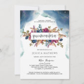 Spanisch, Blau, Aquamarin, Lila, Fuchsia Quinceañe Einladung (Vorderseite)