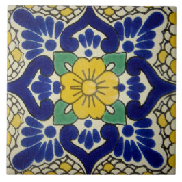 Spanisch Blue & Yellow Blume Keramik Foto Tile Fliese