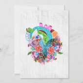 Spanisch, Blume Herz Mexikanisch Hochzeit Einladung (Rückseite)