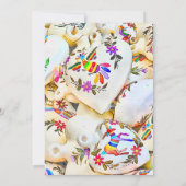 Spanisch, blumenfarbenes Herz, mexikanische Hochze Einladung (Rückseite)