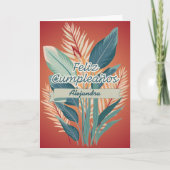 Spanisch Bohemisch Floral Terracotta Happy Birthda Karte (Vorderseite)