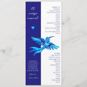 Spanisch, Boho Blue Hummingbirds Mexican Wedding Programm (Rückseite)