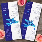 Spanisch, Boho Blue Hummingbirds Mexican Wedding Programm