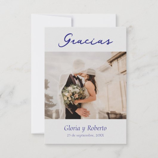 Spanisch, Boho Mexican Wedding Dankeschön Karte (Vorderseite)