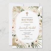 Spanisch Boho Taufe Blumenladen Einladung (Vorderseite)