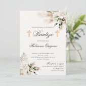 Spanisch Boho Taufe Einladung (Stehend Vorderseite)