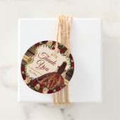 Spanisch Burgund Floral Rustic 15 Años Vielen Dank Geschenkanhänger (Beispiel)