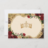 Spanisch Burgundy Floral Rustic Mis Quince UAwg Dankeskarte (Rückseite)