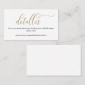 Spanisch Calligraphy Wedding Website Enclosure Car Begleitkarte (Vorne/Hinten)