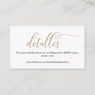 Spanisch Calligraphy Wedding Website Enclosure Car Begleitkarte