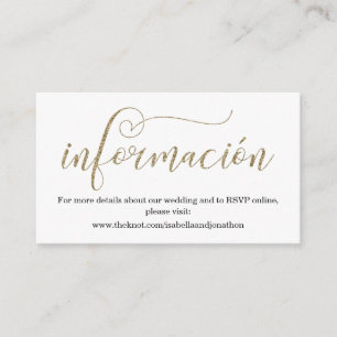 Spanisch Calligraphy Wedding Website Enclosure Car Begleitkarte