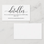 Spanisch Calligraphy Wedding Website Enclosure Car Begleitkarte (Vorne/Hinten)