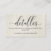 Spanisch Calligraphy Wedding Website Enclosure Car Begleitkarte (Vorderseite)