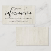 Spanisch Calligraphy Wedding Website Enclosure Car Begleitkarte (Vorne/Hinten)