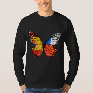 Spanisch-chilenische Fahne-Schmetterling T-Shirt
