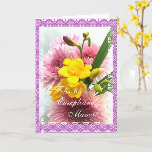 Spanisch: Cumpleanos de Mamá Karte (Gelbe Blume)