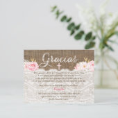 Spanisch Danke Karte für Taufe Bautizo Gracias (Stehend Vorderseite)