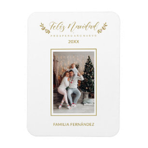 Spanisch einfache elegante schicke Weihnachtsfoto Magnet