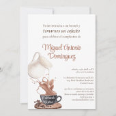 Spanisch Einzigartiger Kaffee Splash 55. Geburtsta Einladung (Vorderseite)