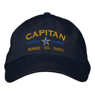 SPANISCH El Capitan Nombre del barco y su nombre Bestickte Baseballkappe