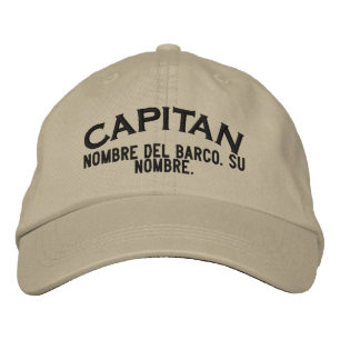 SPANISCH El Capitan Nombre del barco y su nombre Bestickte Baseballkappe