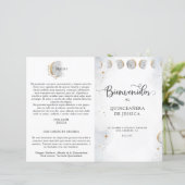 Spanisch, Elegant Celestial Quinceñera Programm (Stehend Vorderseite)