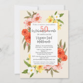 Spanisch Elegant Florals White Frame 50. Geburtsta Einladung (Vorderseite)