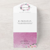 Spanisch, Elegant Fuchsia, Hot Pink Quinceñera All In One Einladung (Außenbereich)