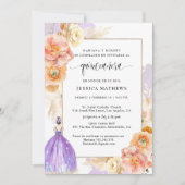 Spanisch, Elegant, Lila Quinceñera Einladung (Vorderseite)