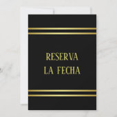 Spanisch Elegant Männlich Gold & Schwarz Geburtsta Save The Date (Vorderseite)
