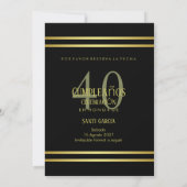 Spanisch Elegant Männlich Gold & Schwarz Geburtsta Save The Date (Rückseite)