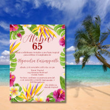 Spanisch Elegant Pink Aloha Colorful 65. Geburtsta