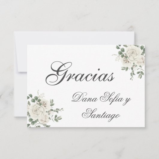 Spanisch Elegant Wedding Vielen Dank RSVP Karte (Vorderseite)