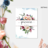 Spanisch, Elegante Pastel Floral Quinceñera Einladung