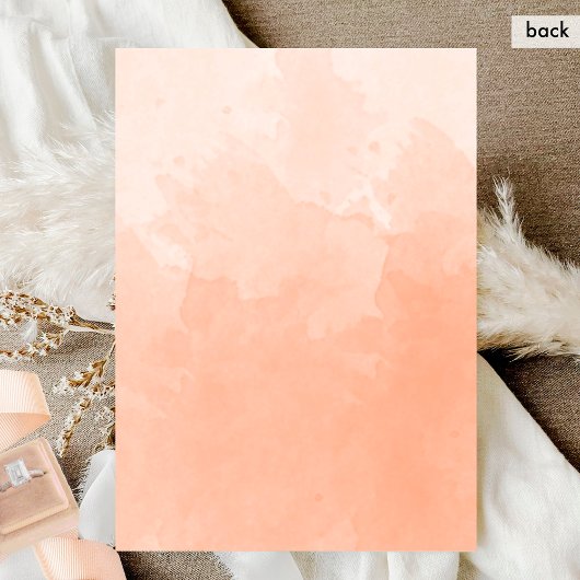 Spanisch: Elegante Peach Monogram Wedding Einladung