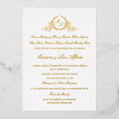 Spanisch Elegante Real Foil Feierliche Hochzeit Folieneinladung (Vorderseite)
