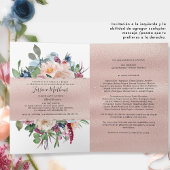 Spanisch, Elegante Rose Gold geflochtene Quinceñer Einladung