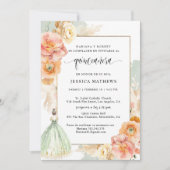 Spanisch, Elegantsage Grün, Quinceñera Einladung (Vorderseite)