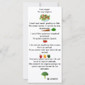 Spanisch Englisch PhrasesVegan Cheat sheet card (Vorderseite)