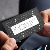Spanisch Englisch Translator Modern Typografy Blac Visitenkarte