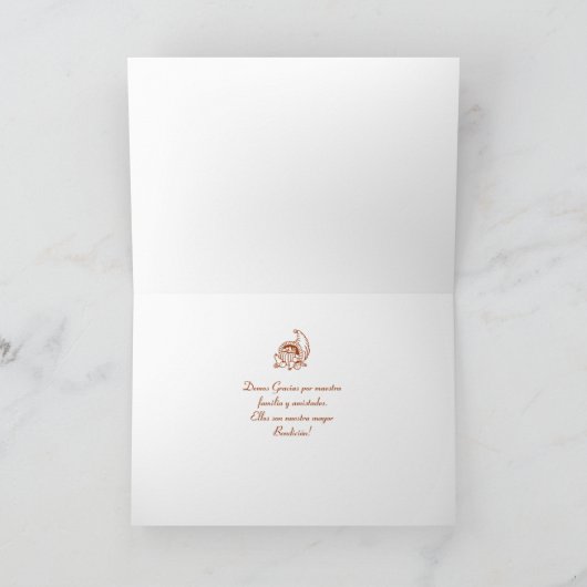 Spanisch: Erntedanksegen Feiertagskarte (Innenseite)