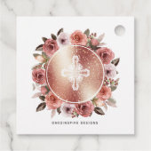 Spanisch, Erste Kommune Rose Gold, Blütenblau Geschenkanhänger (Rückseite)