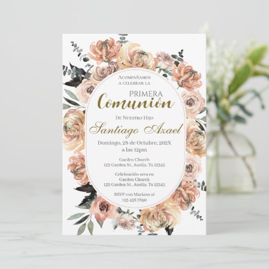 Spanisch erster Kommune Einladung (Stehend Vorderseite)