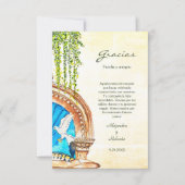 Spanisch farbenfrohe Wasserfarbe Altstadt Mexiko Dankeskarte (Vorderseite)